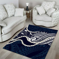 Aloha Hawaii Kalo Pikake Lei Area Rug Chest Tattoo Oxford Blue Hawaiian Pattern