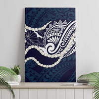 Aloha Hawaii Kalo Pikake Lei Canvas Wall Art Chest Tattoo Oxford Blue Hawaiian Pattern