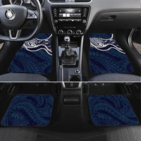 Aloha Hawaii Kalo Pikake Lei Car Mats Chest Tattoo Oxford Blue Hawaiian Pattern LT14 Set 4pcs Oxford Blue - Polynesian Pride