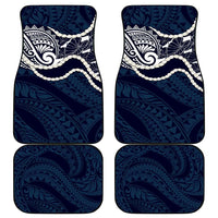 Aloha Hawaii Kalo Pikake Lei Car Mats Chest Tattoo Oxford Blue Hawaiian Pattern LT14 - Polynesian Pride