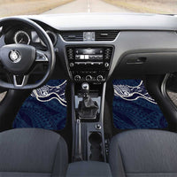 Aloha Hawaii Kalo Pikake Lei Car Mats Chest Tattoo Oxford Blue Hawaiian Pattern LT14 Set 2pcs - Front Oxford Blue - Polynesian Pride