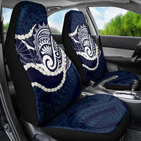 Aloha Hawaii Kalo Pikake Lei Car Seat Cover Chest Tattoo Oxford Blue Hawaiian Pattern LT14 - Polynesian Pride