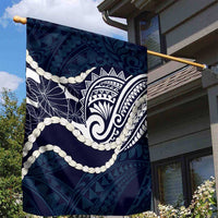 Aloha Hawaii Kalo Pikake Lei Garden Flag Chest Tattoo Oxford Blue Hawaiian Pattern