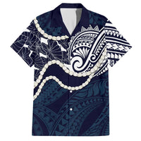 Aloha Hawaii Kalo Pikake Lei Hawaiian Shirt Chest Tattoo Oxford Blue Hawaiian Pattern