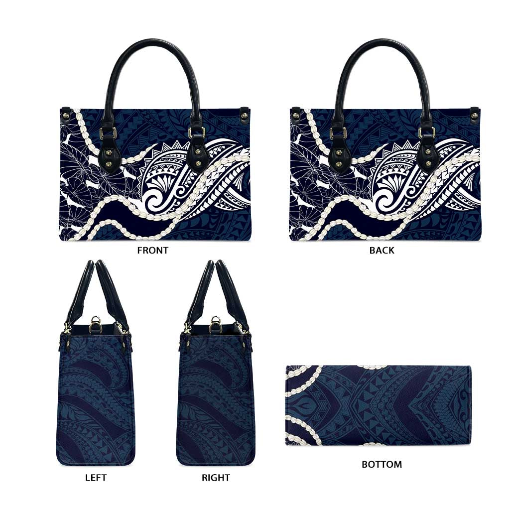 Aloha Hawaii Kalo Pikake Lei Leather Bag Chest Tattoo Oxford Blue Hawaiian Pattern