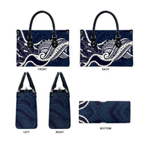 Aloha Hawaii Kalo Pikake Lei Leather Bag Chest Tattoo Oxford Blue Hawaiian Pattern