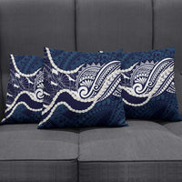 Aloha Hawaii Kalo Pikake Lei Pillow Cover Chest Tattoo Oxford Blue Hawaiian Pattern