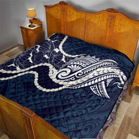 Aloha Hawaii Kalo Pikake Lei Quilt Chest Tattoo Oxford Blue Hawaiian Pattern LT14 - Polynesian Pride