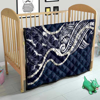 Aloha Hawaii Kalo Pikake Lei Quilt Chest Tattoo Oxford Blue Hawaiian Pattern LT14 - Polynesian Pride