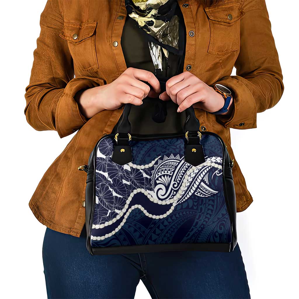 Aloha Hawaii Kalo Pikake Lei Shoulder Handbag Chest Tattoo Oxford Blue Hawaiian Pattern