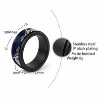 Aloha Hawaii Kalo Pikake Lei Spinner Ring Chest Tattoo Oxford Blue Hawaiian Pattern