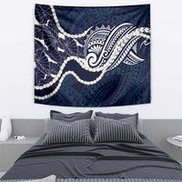 Aloha Hawaii Kalo Pikake Lei Tapestry Chest Tattoo Oxford Blue Hawaiian Pattern