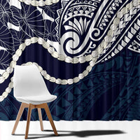 Aloha Hawaii Kalo Pikake Lei Window Curtain Chest Tattoo Oxford Blue Hawaiian Pattern