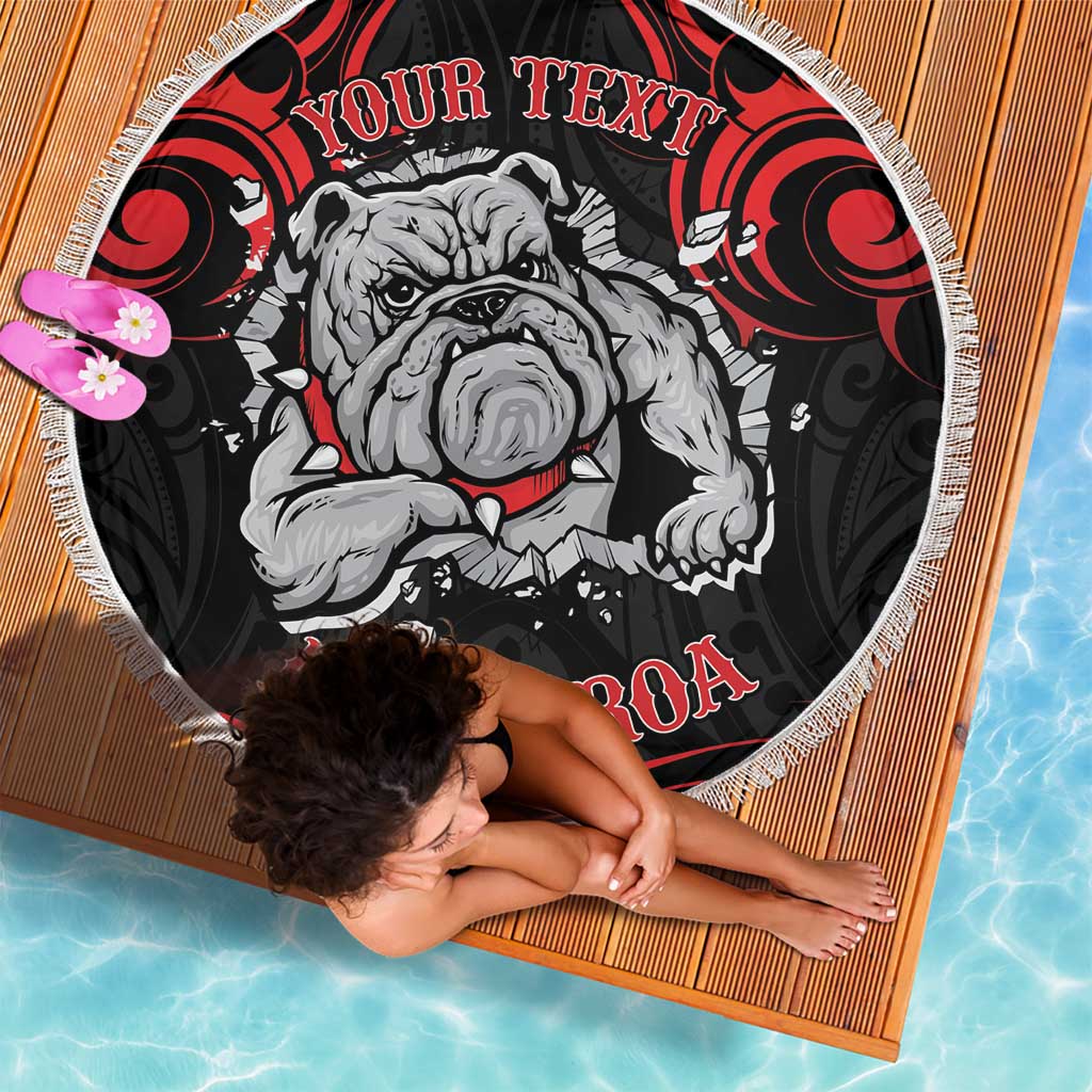 Personalised Aotearoa Bulldog Beach Blanket NZ Maori Tattoo LT14 - Polynesian Pride