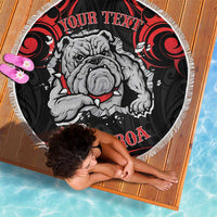 Personalised Aotearoa Bulldog Beach Blanket NZ Maori Tattoo LT14 - Polynesian Pride
