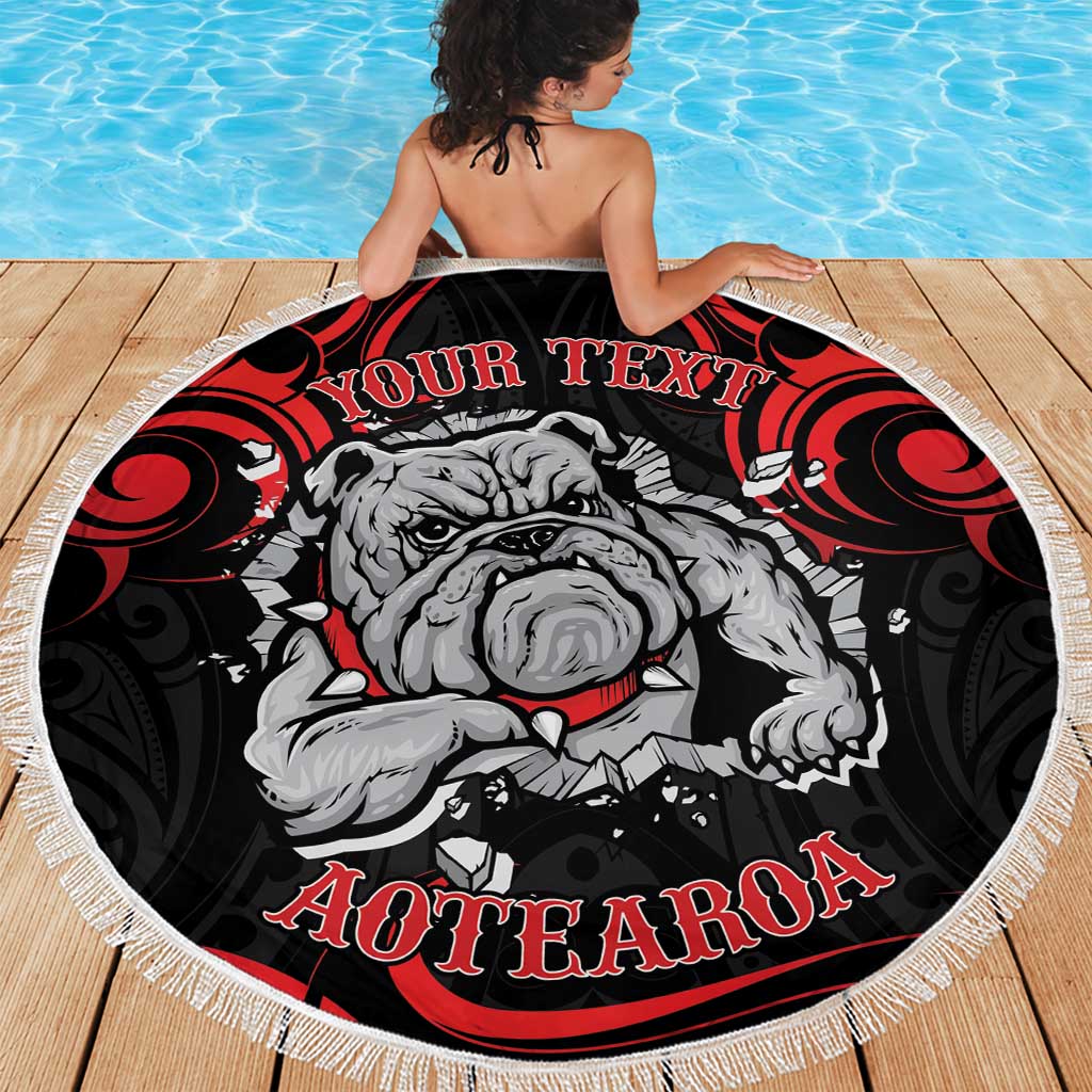 Personalised Aotearoa Bulldog Beach Blanket NZ Maori Tattoo LT14 - Polynesian Pride