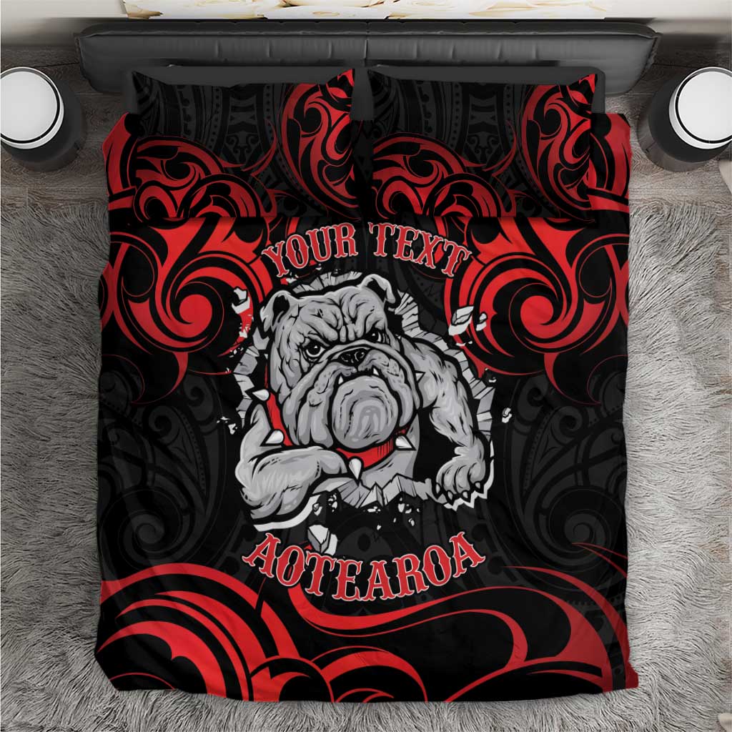 Personalised Aotearoa Bulldog Bedding Set NZ Maori Tattoo
