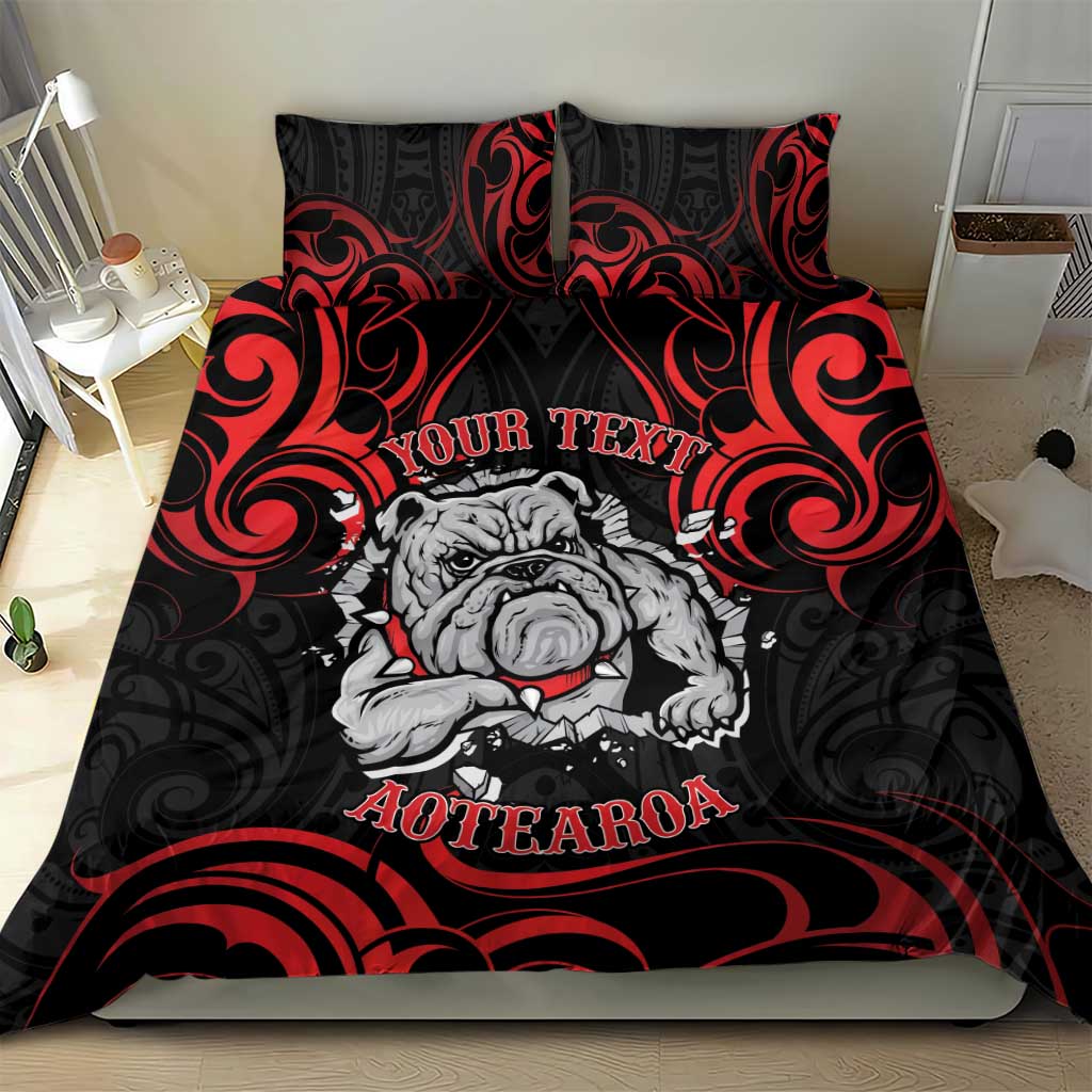 Personalised Aotearoa Bulldog Bedding Set NZ Maori Tattoo