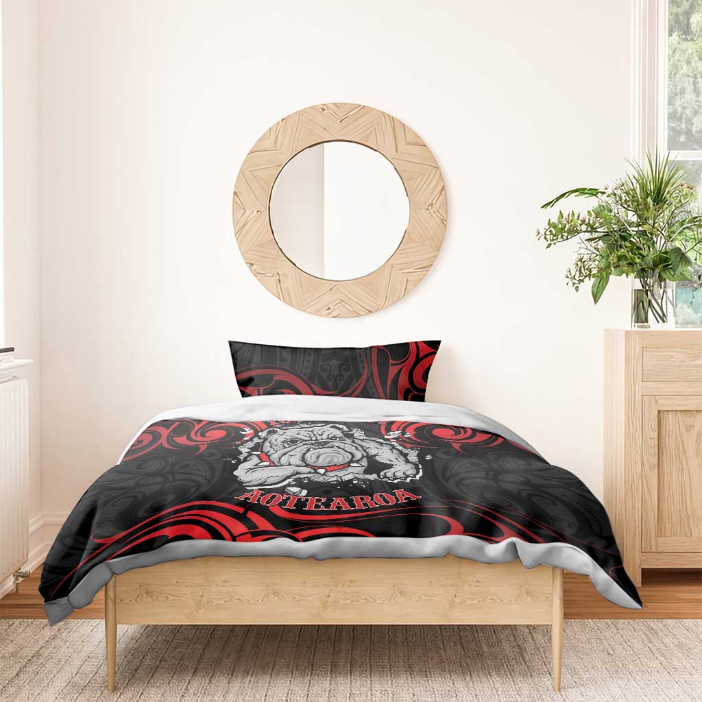 Personalised Aotearoa Bulldog Bedding Set NZ Maori Tattoo