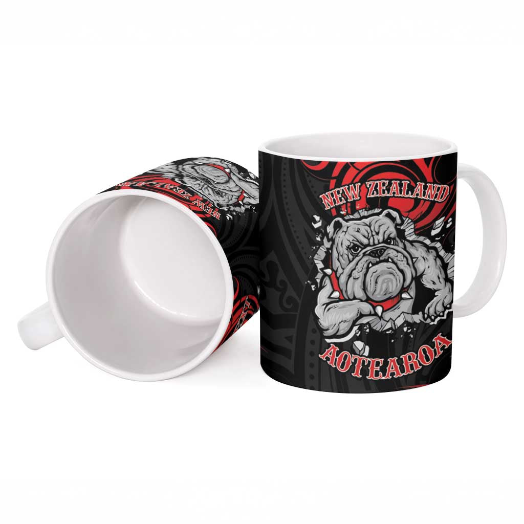 Personalised Aotearoa Bulldog Ceramic Mug NZ Maori Tattoo - Polynesian Pride