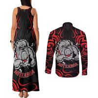 Personalised Aotearoa Bulldog Couples Matching Tank Maxi Dress and Long Sleeve Button Shirt NZ Maori Tattoo LT14 - Polynesian Pride
