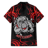 Personalised Aotearoa Bulldog Family Matching Long Sleeve Bodycon Dress and Hawaiian Shirt NZ Maori Tattoo LT14 - Polynesian Pride