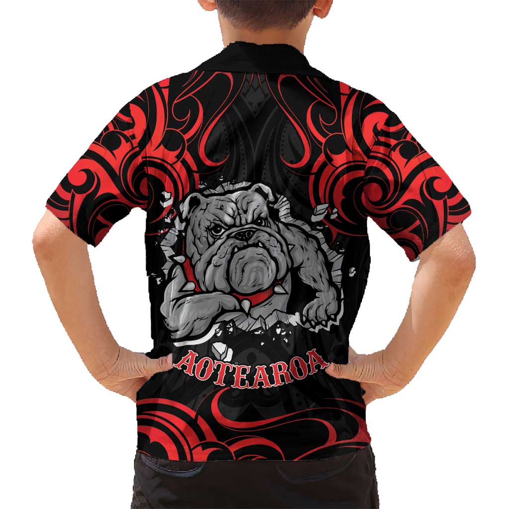 Personalised Aotearoa Bulldog Family Matching Puletasi and Hawaiian Shirt NZ Maori Tattoo LT14 - Polynesian Pride