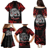Personalised Aotearoa Bulldog Family Matching Puletasi and Hawaiian Shirt NZ Maori Tattoo LT14 - Polynesian Pride