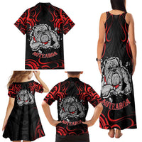 Personalised Aotearoa Bulldog Family Matching Tank Maxi Dress and Hawaiian Shirt NZ Maori Tattoo LT14 - Polynesian Pride