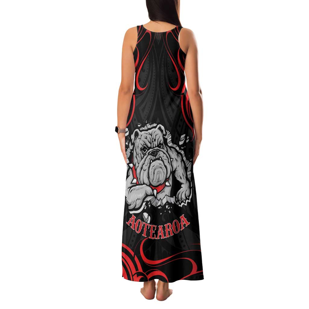 Personalised Aotearoa Bulldog Family Matching Tank Maxi Dress and Hawaiian Shirt NZ Maori Tattoo LT14 - Polynesian Pride