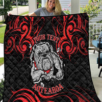 Personalised Aotearoa Bulldog Quilt NZ Maori Tattoo LT14 Red - Polynesian Pride