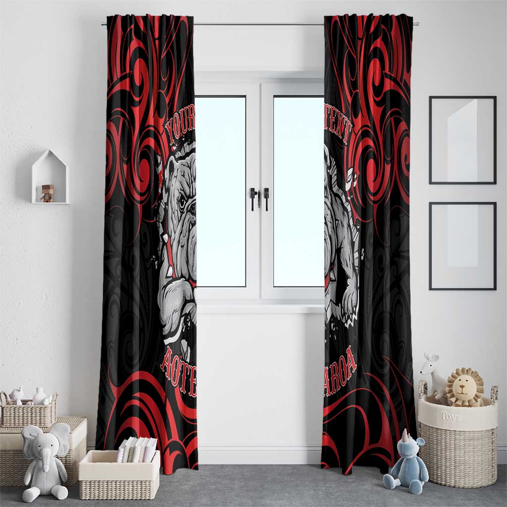 Personalised Aotearoa Bulldog Window Curtain NZ Maori Tattoo