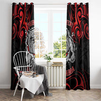 Personalised Aotearoa Bulldog Window Curtain NZ Maori Tattoo
