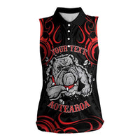 Personalised Aotearoa Bulldog Women Sleeveless Polo Shirt NZ Maori Tattoo LT14 Female Red - Polynesian Pride