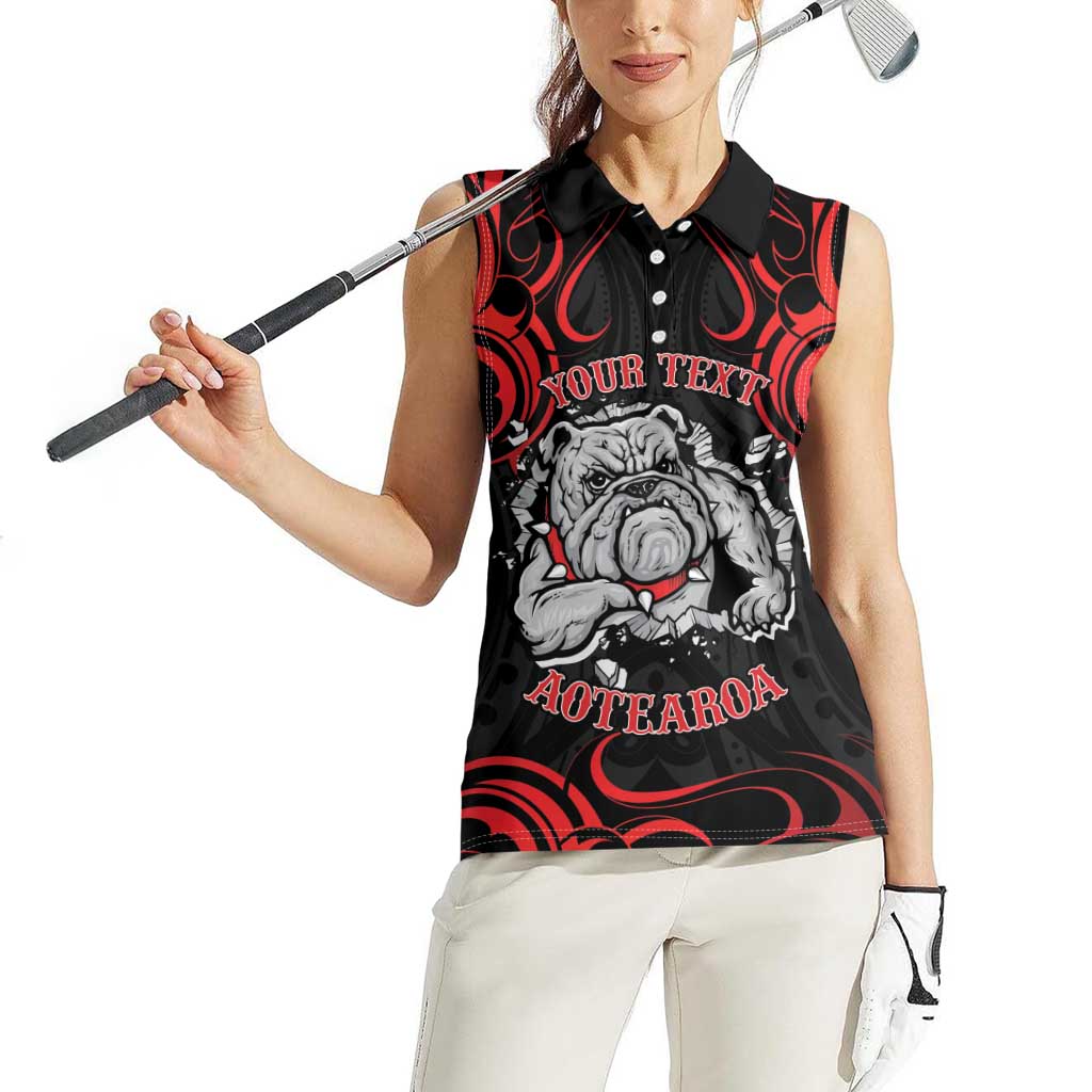 Personalised Aotearoa Bulldog Women Sleeveless Polo Shirt NZ Maori Tattoo LT14 - Polynesian Pride