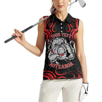 Personalised Aotearoa Bulldog Women Sleeveless Polo Shirt NZ Maori Tattoo LT14 - Polynesian Pride