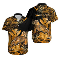 (Custom Personalised) Hawaii Monk Seal Hawaiian Shirt Polynesian Kakau With Kanaka Gold LT14 Gold - Polynesian Pride