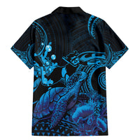 Blue Aloha Hawaii Family Matching Mermaid Dress and Hawaiian Shirt Snorkeling With Sea Turtle Polynesian Pattern LT14 - Polynesian Pride