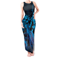 Blue Aloha Hawaii Tank Maxi Dress Snorkeling With Sea Turtle Polynesian Pattern LT14 Women Blue - Polynesian Pride