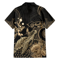 Gold Aloha Hawaii Family Matching Summer Maxi Dress and Hawaiian Shirt Snorkeling With Sea Turtle Polynesian Pattern LT14 - Polynesian Pride