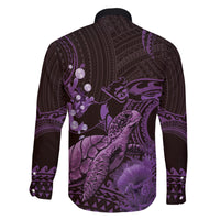 Purple Aloha Hawaii Family Matching Short Sleeve Bodycon Dress and Hawaiian Shirt Snorkeling With Sea Turtle Polynesian Pattern LT14 - Polynesian Pride