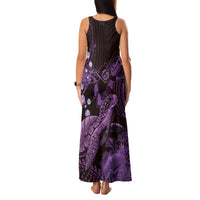 Purple Aloha Hawaii Family Matching Tank Maxi Dress and Hawaiian Shirt Snorkeling With Sea Turtle Polynesian Pattern LT14 - Polynesian Pride