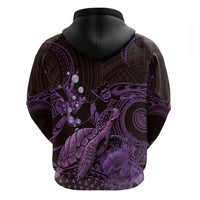 Purple Aloha Hawaii Hoodie Snorkeling With Sea Turtle Polynesian Pattern LT14 - Polynesian Pride