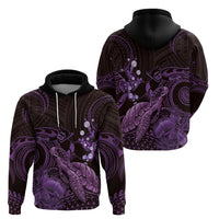 Purple Aloha Hawaii Hoodie Snorkeling With Sea Turtle Polynesian Pattern LT14 - Polynesian Pride