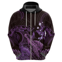 Purple Aloha Hawaii Hoodie Snorkeling With Sea Turtle Polynesian Pattern LT14 - Polynesian Pride