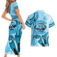 Hawaii Sea Turtle Snorkeling Is My Therapy Couples Matching Short Sleeve Bodycon Dress and Hawaiian Shirt LT14 - Polynesian Pride