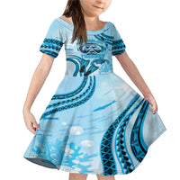 Hawaii Sea Turtle Snorkeling Is My Therapy Family Matching Mermaid Dress and Hawaiian Shirt LT14 Daughter's Dress Blue - Polynesian Pride