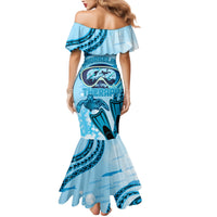 Hawaii Sea Turtle Snorkeling Is My Therapy Family Matching Mermaid Dress and Hawaiian Shirt LT14 - Polynesian Pride