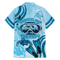 Hawaii Sea Turtle Snorkeling Is My Therapy Family Matching Off Shoulder Maxi Dress and Hawaiian Shirt LT14 - Polynesian Pride