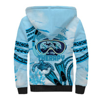 Hawaii Sea Turtle Snorkeling Is My Therapy Sherpa Hoodie LT14 - Polynesian Pride
